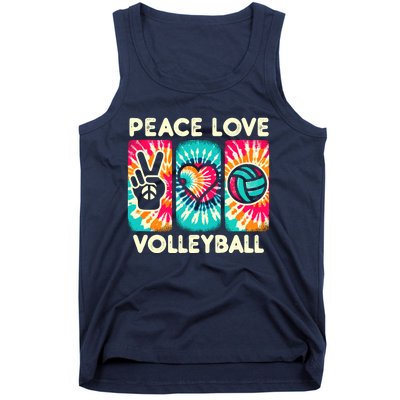 Volleyball For Teens Wo Girl Peace Love Volleyball Tank Top