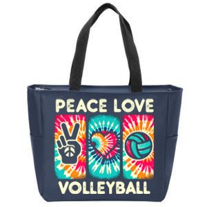 Volleyball For Teens Wo Girl Peace Love Volleyball Zip Tote Bag