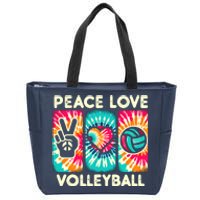 Volleyball For Teens Wo Girl Peace Love Volleyball Zip Tote Bag