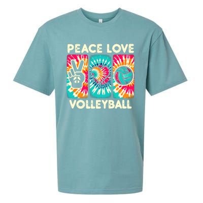 Volleyball For Teens Wo Girl Peace Love Volleyball Sueded Cloud Jersey T-Shirt