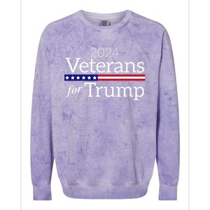 Veterans For Trump 2024 Conservative Republican Trump 2024 Colorblast Crewneck Sweatshirt