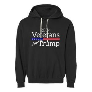 Veterans For Trump 2024 Conservative Republican Trump 2024 Garment-Dyed Fleece Hoodie