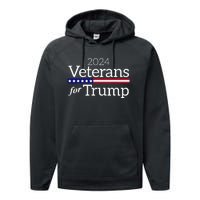 Veterans For Trump 2024 Conservative Republican Trump 2024 Performance Fleece Hoodie