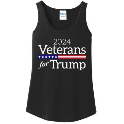 Veterans For Trump 2024 Conservative Republican Trump 2024 Ladies Essential Tank