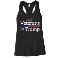 Veterans For Trump 2024 Conservative Republican Trump 2024 Women's Racerback Tank