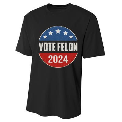 Vote Felon Trump 2024 45 And 47 Performance Sprint T-Shirt