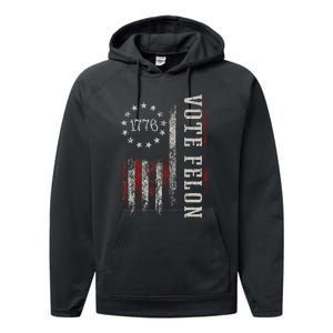 Vote Felon Trump 2024 45 And 47 Performance Fleece Hoodie