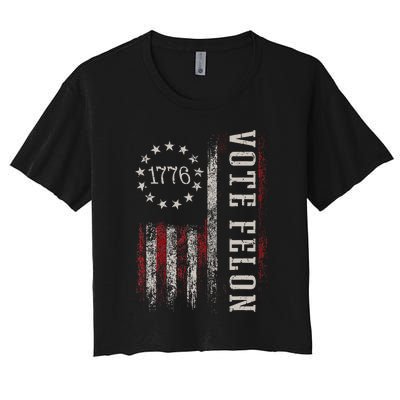 Vote Felon Trump 2024 45 And 47 Women's Crop Top Tee