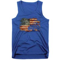 Vintage Farm Tractor American Flag Patriotic Farming Usa Gift Tank Top