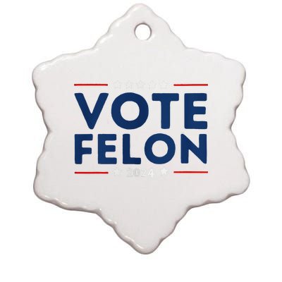 Vote Felon Trump 34 Felonies I Vote For Felons Ceramic Star Ornament