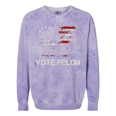 Vote Felon Trump 2024 45 And 47 Funny Vote For The Felon Colorblast Crewneck Sweatshirt