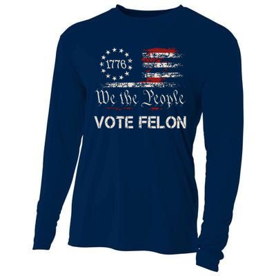 Vote Felon Trump 2024 45 And 47 Funny Vote For The Felon Cooling Performance Long Sleeve Crew