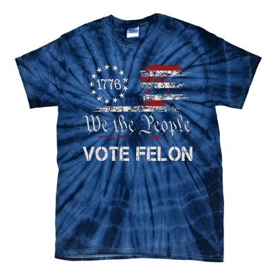 Vote Felon Trump 2024 45 And 47 Funny Vote For The Felon Tie-Dye T-Shirt