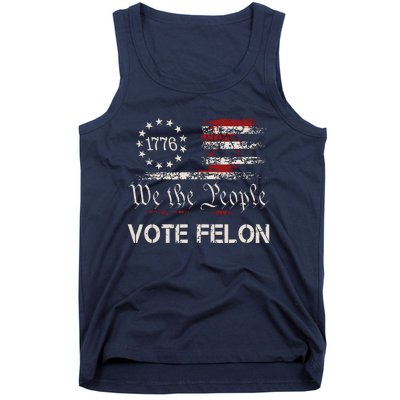 Vote Felon Trump 2024 45 And 47 Funny Vote For The Felon Tank Top