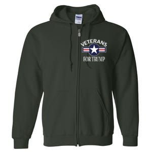 Veterans For Trump Full Zip Hoodie