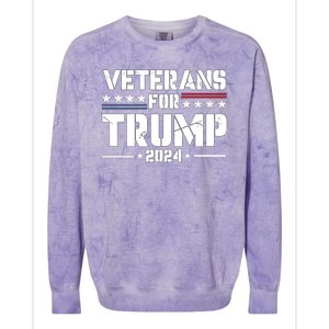 Veterans For Trump 2024 Election 2024 Colorblast Crewneck Sweatshirt