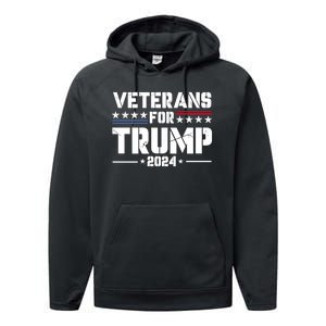 Veterans For Trump 2024 Election 2024 Performance Fleece Hoodie