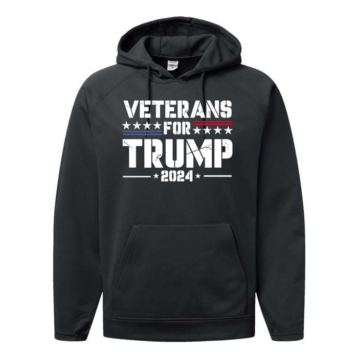 Veterans For Trump 2024 Election 2024 Performance Fleece Hoodie