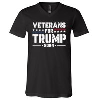 Veterans For Trump 2024 Election 2024 V-Neck T-Shirt