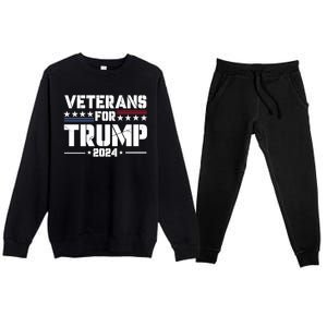 Veterans For Trump 2024 Election 2024 Premium Crewneck Sweatsuit Set