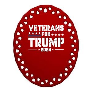 Veterans For Trump 2024 Election 2024 Ceramic Oval Ornament