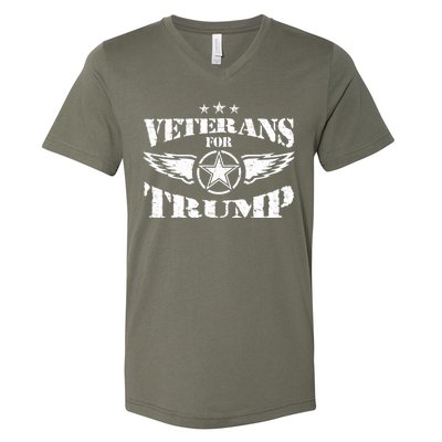 Veterans For Trump 2024 V-Neck T-Shirt