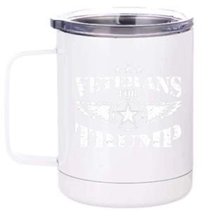 Veterans For Trump 2024 12 oz Stainless Steel Tumbler Cup