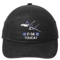 Vintage F14 Tomcat Fighter Jet Military Aviation 7-Panel Snapback Hat