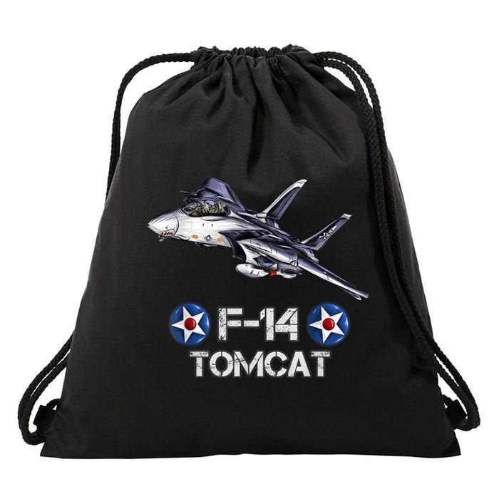 Vintage F14 Tomcat Fighter Jet Military Aviation Drawstring Bag