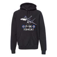 Vintage F14 Tomcat Fighter Jet Military Aviation Premium Hoodie