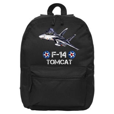 Vintage F14 Tomcat Fighter Jet Military Aviation 16 in Basic Backpack