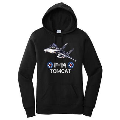 Vintage F14 Tomcat Fighter Jet Military Aviation Women's Pullover Hoodie