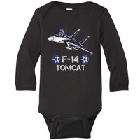 Vintage F14 Tomcat Fighter Jet Military Aviation Baby Long Sleeve Bodysuit