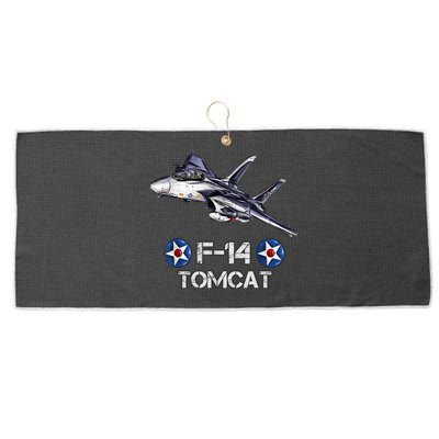 Vintage F14 Tomcat Fighter Jet Military Aviation Large Microfiber Waffle Golf Towel