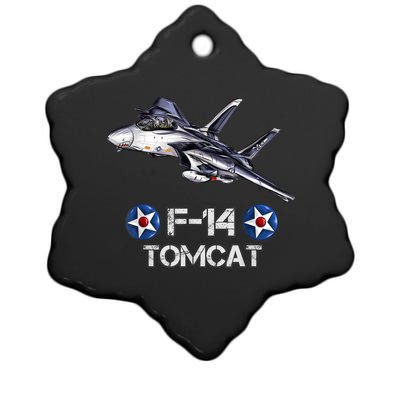 Vintage F14 Tomcat Fighter Jet Military Aviation Ceramic Star Ornament