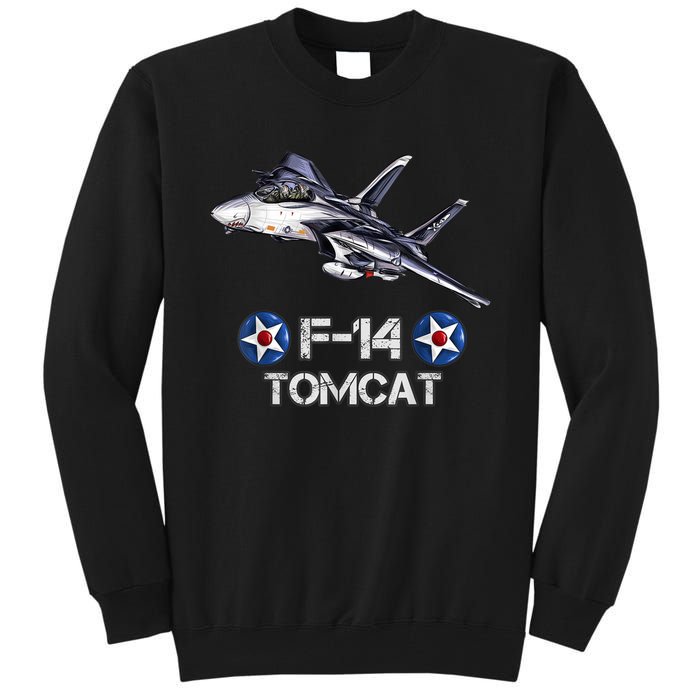 Vintage F14 Tomcat Fighter Jet Military Aviation Tall Sweatshirt