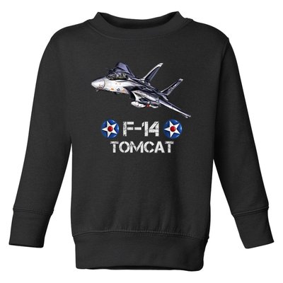 Vintage F14 Tomcat Fighter Jet Military Aviation Toddler Sweatshirt