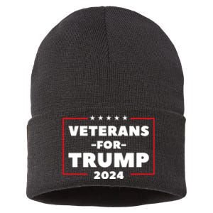 Veterans For Trump 2024 Sustainable Knit Beanie