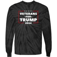 Veterans For Trump 2024 Tie-Dye Long Sleeve Shirt