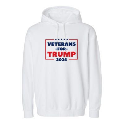 Veterans For Trump 2024 Garment-Dyed Fleece Hoodie