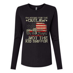 Voting For The Outlaw Trump 2024 Womens Cotton Relaxed Long Sleeve T-Shirt