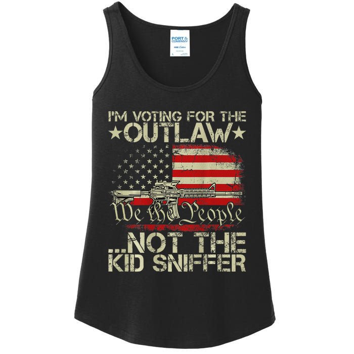 Voting For The Outlaw Trump 2024 Ladies Essential Tank