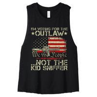 Voting For The Outlaw Trump 2024 Women's Racerback Cropped Tank