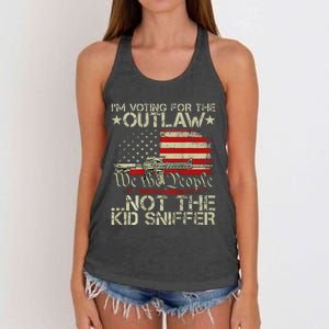 Voting For The Outlaw Trump 2024 Women's Knotted Racerback Tank