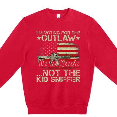 Voting For The Outlaw Trump 2024 Premium Crewneck Sweatshirt