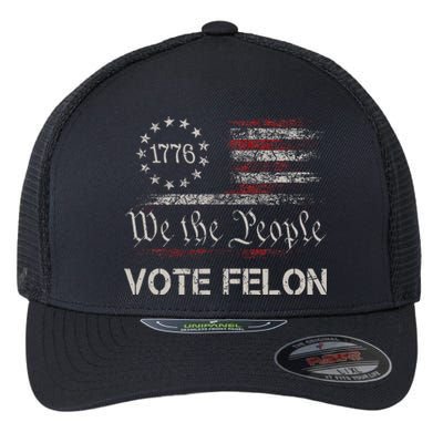 Vote Felon Trump 2024 45 And 47 Funny Vote For The Felon Flexfit Unipanel Trucker Cap