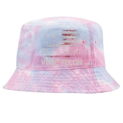 Vote Felon Trump 2024 45 And 47 Funny Vote For The Felon Tie-Dyed Bucket Hat