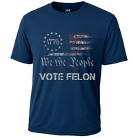 Vote Felon Trump 2024 45 And 47 Funny Vote For The Felon Cooling Performance Crew T-Shirt