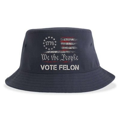 Vote Felon Trump 2024 45 And 47 Funny Vote For The Felon Sustainable Bucket Hat