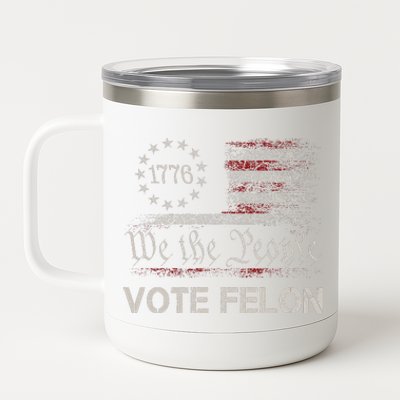 Vote Felon Trump 2024 45 And 47 Funny Vote For The Felon 12 oz Stainless Steel Tumbler Cup